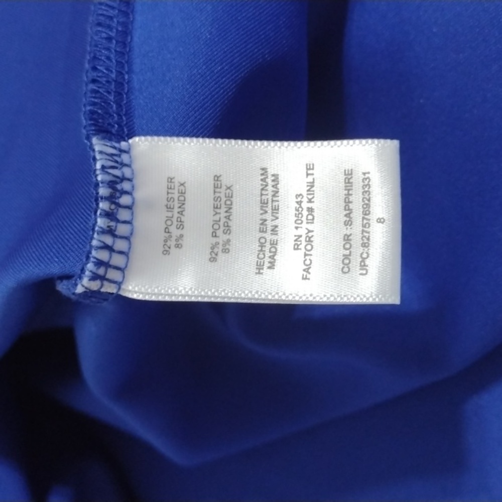 Milly Blue Fit & Flare Sleeveless Dress Exposed Goldtone Back Zip Size 8 - Picture 7 of 11
